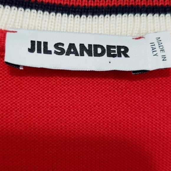 JIL Sander’s Wool Varsity Sweater, Color Red, Size 38 - Picture 11 of 17